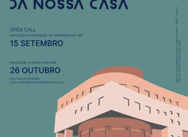 In the poster, a work by architect Olga Quintanilha in co-authorship with architect Filipe Jorge, Lar Académico de Stª Joana Princesa, Aveiro, 1992. Olga Quintanilha (1942-2005) was the first woman to chair the Association of Portuguese Architects and later also the first woman to chair the Order of Architects.